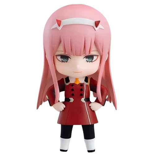 Huawealthy Zero Two Anime Figur Q Version Modeling 10 cm Abnehmbare Gesichtsverändernde Requisite Anime Figur für Schreibtisch und Raumdekoration und Sammlung von Huawealthy