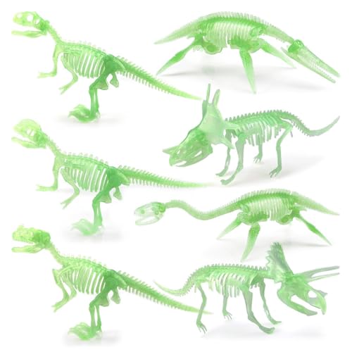 Huaxintoys 7 Stück Dinosaurier Fossil Skelett, Dinosaurier Figuren Skelett Modell Dinosaurier Fossilien Spielzeug, Dino Skelett zum Ausgraben, Heim und Bürodekoration (Stil A) von Huaxintoys