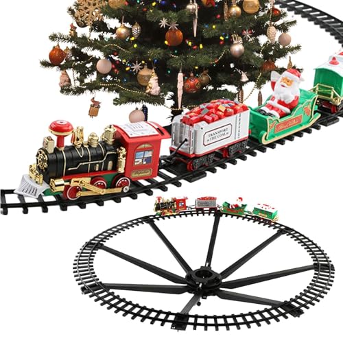 Elektrische Eisenbahn Set, Elektrischer Zug Weihnachtsbaum, Elektrischer Zug Set Eisenbahn Schienen, Weihnachtszug Um Den Weihnachtsbaum, Weihnachtszug-Spielzeug Für Kinder, Und Mädchen von Huayeex