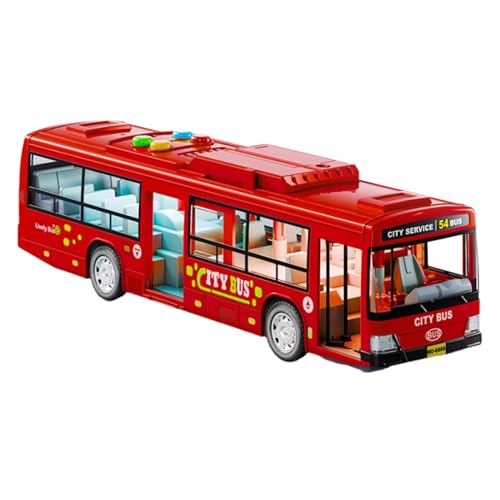 Huayeex Bus Spielzeug, Stadtbusspielzeug, Simulierter Kinderbus, Busmodellspielzeug, Batteriebetriebene Stadt Postkutschenbusse Mit Musik Und Licht, Pädagogisches Spielfahrzeugspielzeug, Für Kinder von Huayeex