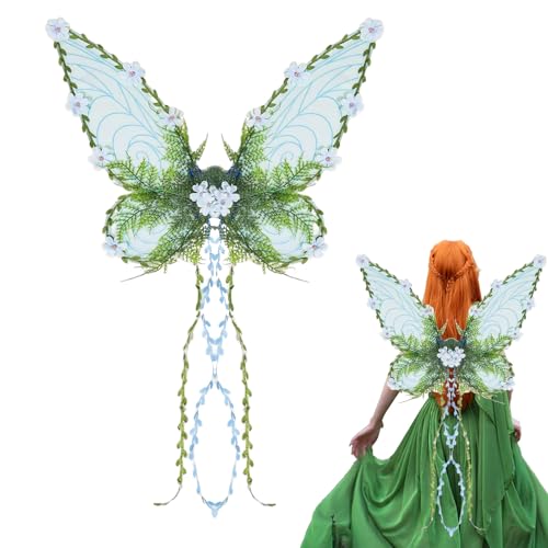 Huayeex Elfenflügel für Kinder,Schmetterlingsflügel Kostüm mit 3D-Blüten und Blättern | Kreatives Zubehör Verkleidungskostüm für Mädchen Damen Cosplay Halloween Fasching Huayeex Elfenflügel für Kinder,Schmetterlingsflügel Kostüm mit 3D-Blüten und Blättern | Kreatives Zubehör Verkleidungskostüm für Mädchen Damen Cosplay Halloween Fasching von Huayeex