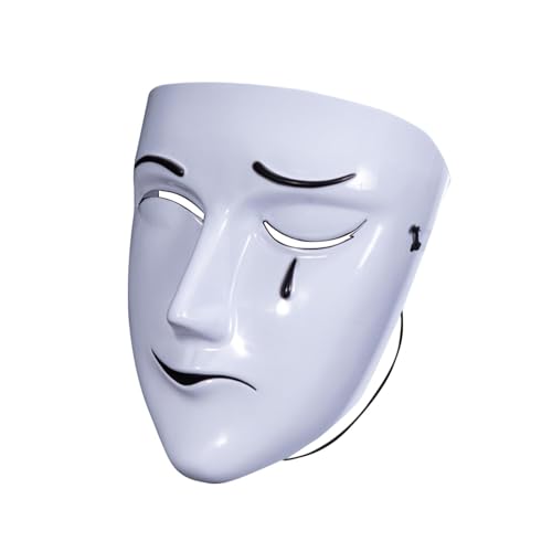 Huayeex Herren-Maske, einzigartige Vollgesichtsabdeckung, kreative, traurige und glückliche Maske, ausgefallene coole Gesichtsbedeckung für Karneval, Cosplay von Huayeex