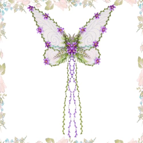 Huayeex flügel | Schmetterlingsflügel Kostüm mit 3D-Blüten und Blättern,Kreatives Zubehör Verkleidungskostüm für Mädchen Damen Cosplay Halloween Fasching Huayeex flügel | Schmetterlingsflügel Kostüm mit 3D-Blüten und Blättern,Kreatives Zubehör Verkleidungskostüm für Mädchen Damen Cosplay Halloween Fasching von Huayeex