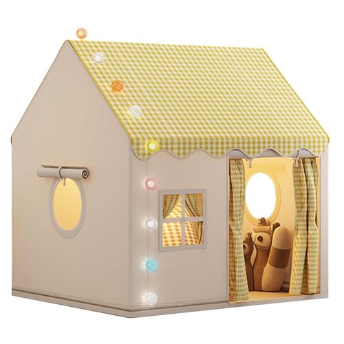 Kinder Spielhaus Indoor, Kinder Bettzelt, Zelt Kinderzimmer, Spielzelt Für Drinnen Und Draußen, Prinzessin Zelt Mit Fenstern, Kinderspielburg, Belüftet Geräumig Und Einfach Aufzubauen, 120×105×128 cm von Huayeex