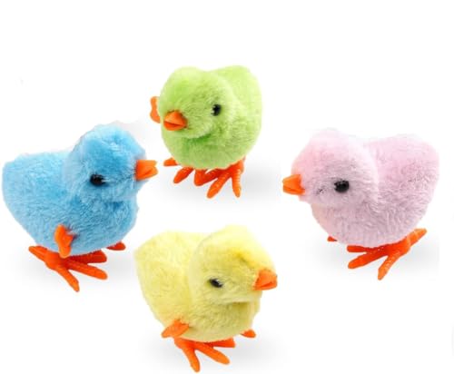 Ostern Aufzieh Huhn Spielzeug, 4 Stück Huhn Spielzeug Geschenk Geht für Kleine Junge Und Mädchen, Osterdeko Küken, küken Spielzeug Oster von Huayifa