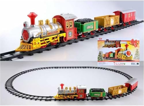 Weihnachtszug Set, Elektrische Bahngleis Spielzeug Weihnachtsdekoration, realistischen Klängen, Weihnachtsbahngleise Set Kinderspielzeug Weihnachtsdekoration Geschenk von Huayifa