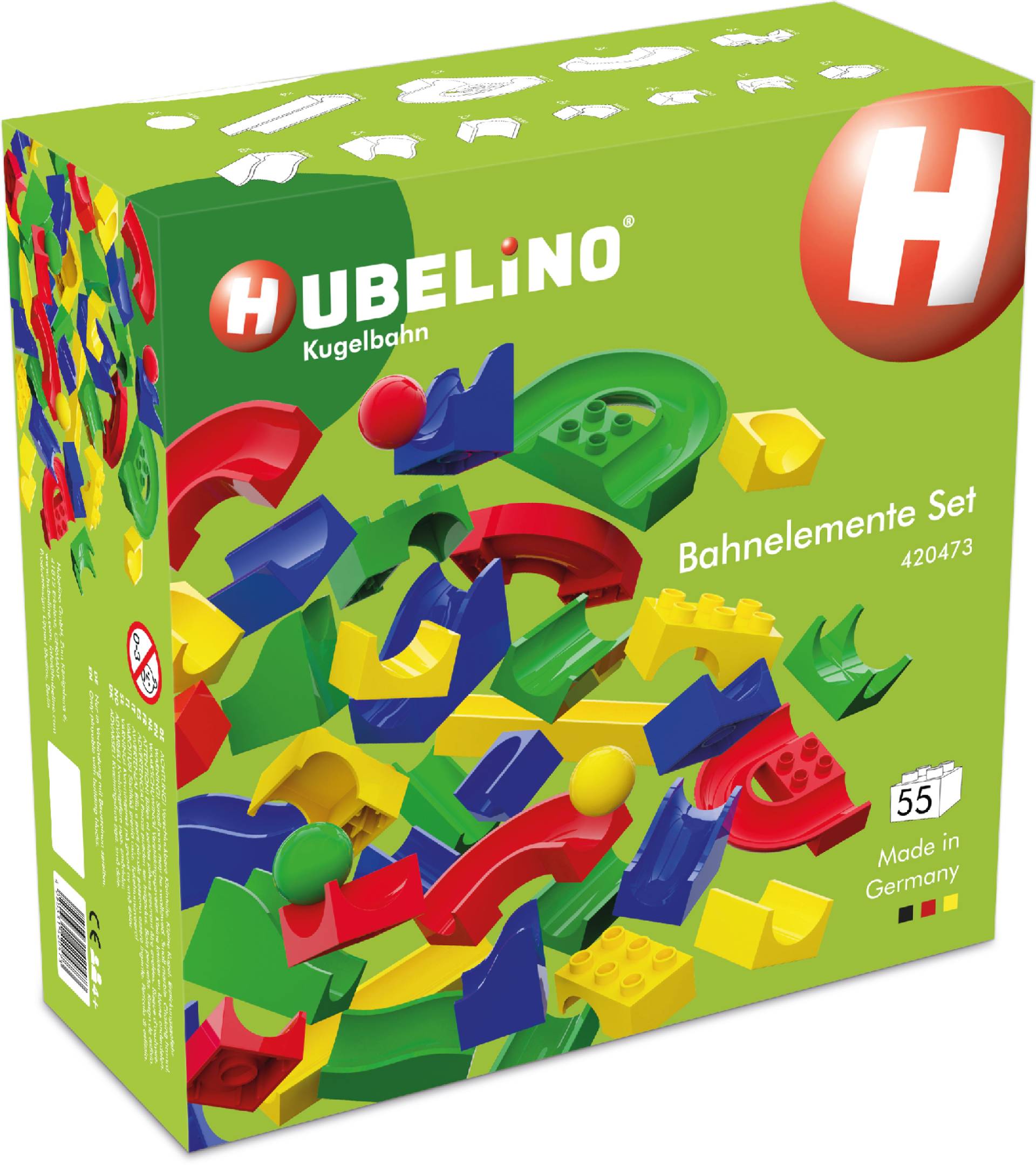 Hubelino Kugelbahnelemente Set 55 Teile von Hubelino