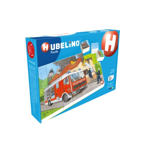 Hubelino Puzzle #410139 Feuerwehr Einsatz, 35-teilig, kompatibel mit Bausteinen anderer Hersteller von Hubelino