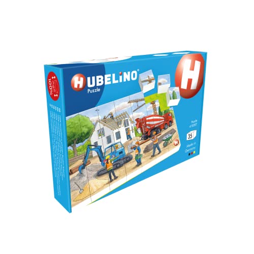 Hubelino Puzzle #410207 Auf der Baustelle, 35-teilig, kompatibel mit Bausteinen anderer Hersteller von Hubelino