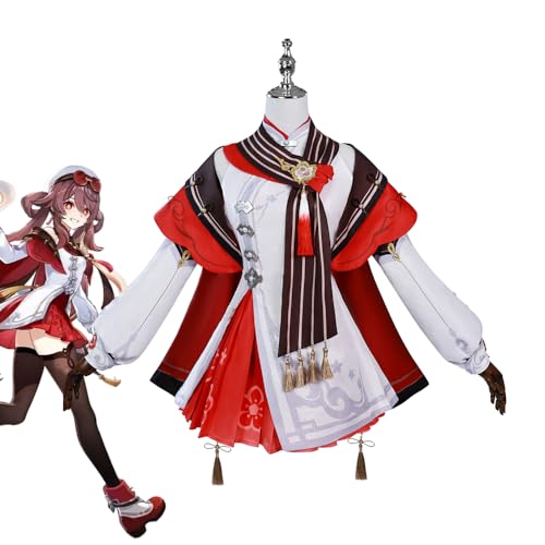 Genshin Impact Hu Tao Lantern Rite Cosplay-Kostüm-Set, komplettes Outfit für Damen, perfekt für Anime-Events und Halloween, Größe L von Hubool