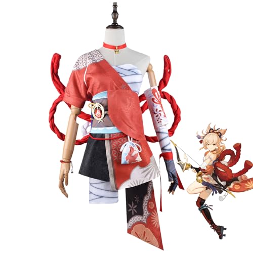 Hubool Genshin Impact Yoimiya Cosplay-Kostüm, komplettes Inazuma-Outfit für Damen, Größe L von Hubool