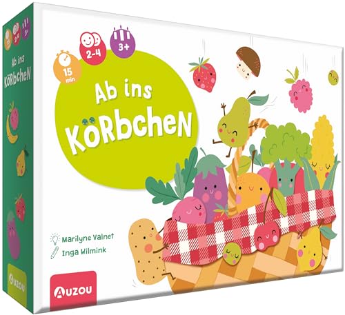 AUZOU | Ab ins Körbchen | Kinderspiele ab 3 Jahren | Brettspiele | Obstschale | Mitbringsel für Kindergeburtstag | Familienspiele | Geschenke | Gesellschaftsspiele | Für 2 bis 4 Spieler ab 3 Jahren von Huch & Friends