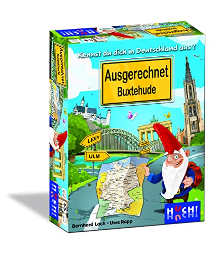 HUCH! | Ausgerechnet Buxtehude - Neuauflage | Wissensspiele Deutschland | Lernspiele & Geografie Spiel | Allgemeinwissen Kartenspiele | Denkspiele & Schätzspiel | Für 2 bis 6 Spieler ab 10 Jahren von HUCH!