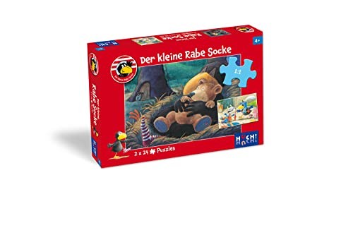 HUCH! Der kleine Rabe Socke Kinderpuzzle, 2 Puzzles á 24 Teile, Der kleine Rabe Socke Puzzles von HUCH!