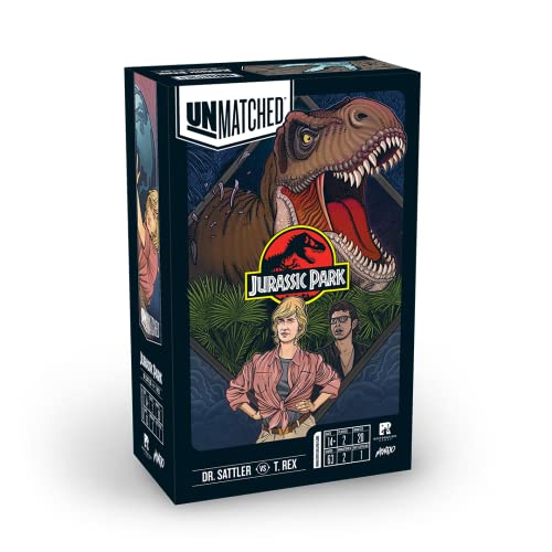 Restoration Games Unmatched Jurassic Park 2: Dr. Sattler vs. T-Rex, schwarz, für 2 Spieler von Huch & Friends