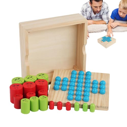 Schachspiel aus Holz, Einzelschachspiel | Logic Holz-Kinderschachbausatz - Lernspielzeug für Zuhause, Schule, Reisen und Outdoor von Hudhowks