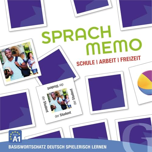 Hueber Verlag GmbH SPRACHMEMO Schule, Arbeit, Freizeit: Basiswortschatz Deutsch spielerisch Lernen. Sprachspiel von Hueber