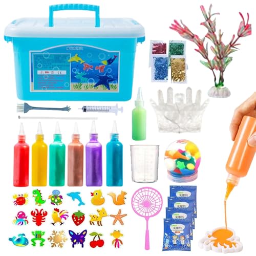 Huehkir Aqua Fairy Creature Kinder Magic Water Elf Toy Kit, DIYs Magisches Wasser Gel Perle Sensorisches Spielzeug Magische Wasser Elf Kit, Handgemachtes Magisches Wassergel Kreativ Kit für Jungens von Huehkir