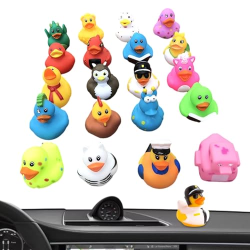 Huehkir Gummi Badeenten, Badeente Gummi Duckys Badespielzeug für Kinder, MiniEnten Harz, Badeente Lustig Kleins, Float and Squeak MiniGelbe Ente Badewannenspielzeug, A von Huehkir