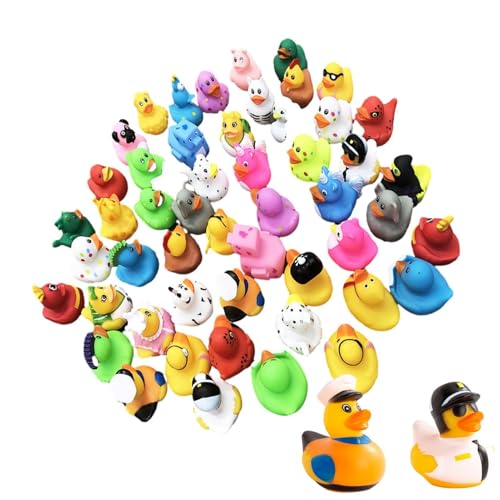 Huehkir Gummi Badeenten, Badeente Gummi Duckys Badespielzeug für Kinder, MiniEnten Harz, Badeente Lustig Kleins, Float and Squeak MiniGelbe Ente Badewannenspielzeug, C von Huehkir