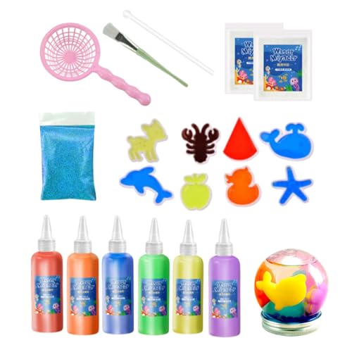 Huehkir Kreative 3D Magic Gels, 3D Aqua Fairy Creature Kinder Magic Water Elf Toy Kit, DIYs Magisches Wasser Gel Perle Sensorisches Spielzeug, Aqua Fairy Wassergel Kit für Jungens von Huehkir