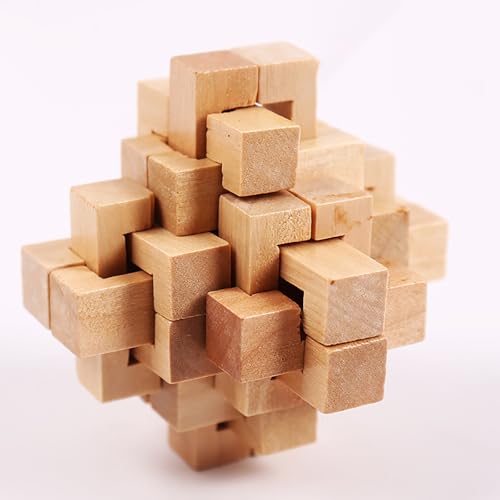 Holz Kong Ming Lock Lu Ban Lock IQ Gehirn Teaser Pädagogisches Spielzeug Montessori 3D Puzzles Spiel Entsperren Spielzeug für Erwachsene Kinder von HugMiu