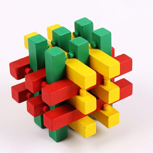 Holz Kong Ming Lock Lu Ban Lock IQ Gehirn Teaser Pädagogisches Spielzeug Montessori 3D Puzzles Spiel Entsperren Spielzeug für Erwachsene Kinder von HugMiu