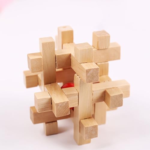 Holz Kong Ming Lock Lu Ban Lock IQ Gehirn Teaser Pädagogisches Spielzeug Montessori 3D Puzzles Spiel Entsperren Spielzeug für Erwachsene Kinder von HugMiu