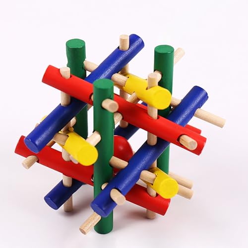 Holz Kong Ming Lock Lu Ban Lock IQ Gehirn Teaser Pädagogisches Spielzeug Montessori 3D Puzzles Spiel Entsperren Spielzeug für Erwachsene Kinder von HugMiu