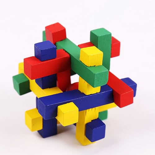 Holz Kong Ming Lock Lu Ban Lock IQ Gehirn Teaser Pädagogisches Spielzeug Montessori 3D Puzzles Spiel Entsperren Spielzeug für Erwachsene Kinder von HugMiu