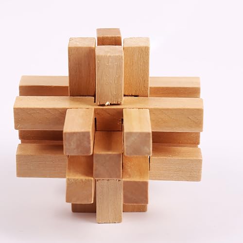 Holz Kong Ming Lock Lu Ban Lock IQ Gehirn Teaser Pädagogisches Spielzeug Montessori 3D Puzzles Spiel Entsperren Spielzeug für Erwachsene Kinder von HugMiu