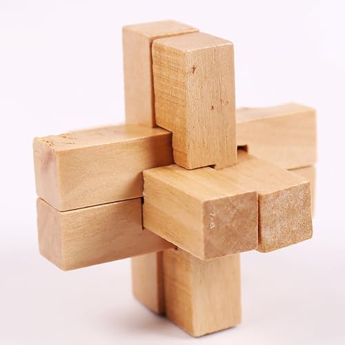 Holz Kong Ming Lock Lu Ban Lock IQ Gehirn Teaser Pädagogisches Spielzeug Montessori 3D Puzzles Spiel Entsperren Spielzeug für Erwachsene Kinder von HugMiu