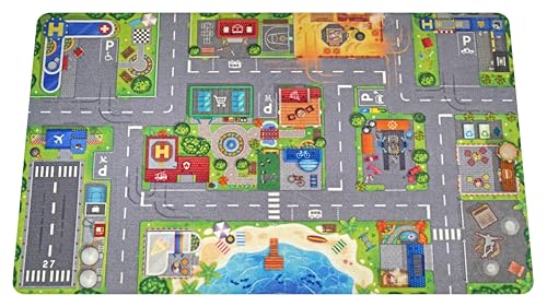 HuggyPlay Spielteppich City Kinderteppich 90 x 150 cm von Huggy