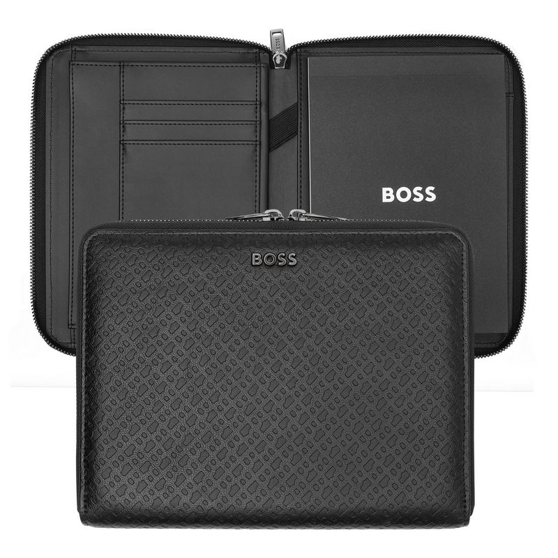 BOSS Schreibmappe Monogram Zipped A5 Schwarz von Hugo Boss