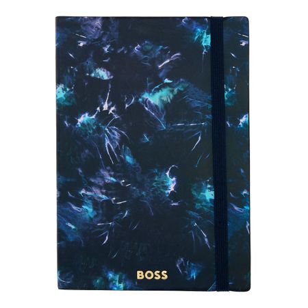 Hugo Boss Notizbuch Elemental Tie-dye A5 Flower Navy liniert von Hugo Boss