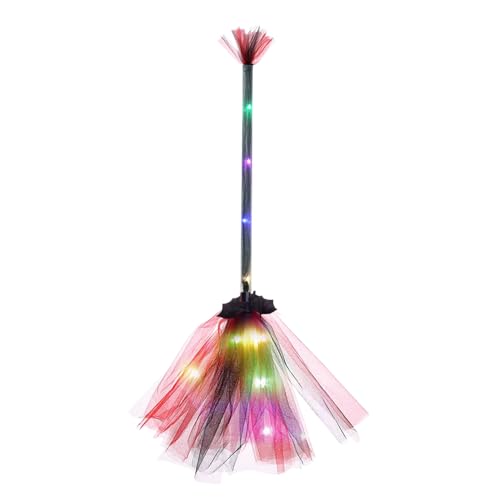 Halloween Witch Broom - 65 Cm Beleuchtetem Hexenbesen Mit LED, Hexenbesenstick -Zauberer Fliegerstick Hallo Ween Broom Props Cosplay Kostümzubehör Für Masquerade Halloween D-ekor Halloween Witch Broom - 65 Cm Beleuchtetem Hexenbesen Mit LED, Hexenbesenstick -Zauberer Fliegerstick Hallo Ween Broom Props Cosplay Kostümzubehör Für Masquerade Halloween D-ekor von Hugsweet