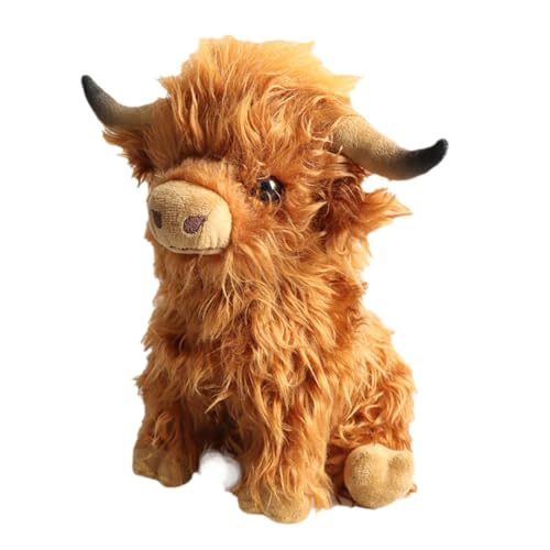 Highland Cow Stofftier Highland Cattle Plüschtier Highland Cow Gefüllte Stofftiere Cartoon Bull Tier für Mädchen Kinder von Hugsweet