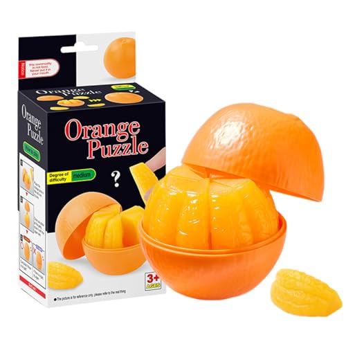 Hugsweet 3D -Orangen -Puzzle, orangeförmiges Puzzleteil | 3D -Simulation Orange Formblöcke,Pädagogischer kreativer Stressabbau Spielzeug, Fruchtzappel -Desktop -Ornamente für Kinder von Hugsweet