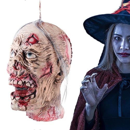 Hugsweet Abgetrennter Kopf Dekoration,Halloween abgeschnittener Kopf | Realistischer abgetrennter Halloween-Kopf - Halloween-Streichspielzeug, leicht, geruchlos, für Cosplay, Rollenspiele von Hugsweet