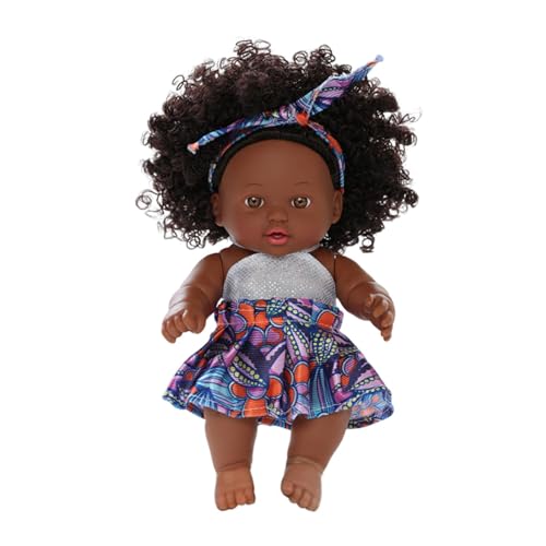 Hugsweet Afrikanische wiedergeborene Puppe, Schwarze Mädchenpuppe - Weiches, realistisches schwarzes Mädchen - Multikulturelle, entzückende wiedergeborene Puppe mit weichem Körper und Kleid für von Hugsweet