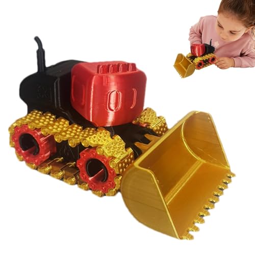 Hugsweet Bulldozer-Spielzeug für Kinder,Bulldozer-Konstruktionsspielzeug - Bewegliches Bulldozer-Fahrzeugspielzeug, 3D-gedrucktes Ornament,Desktop-Ornament, BAU-Radlader-Spielzeug für Schlafsaal, von Hugsweet