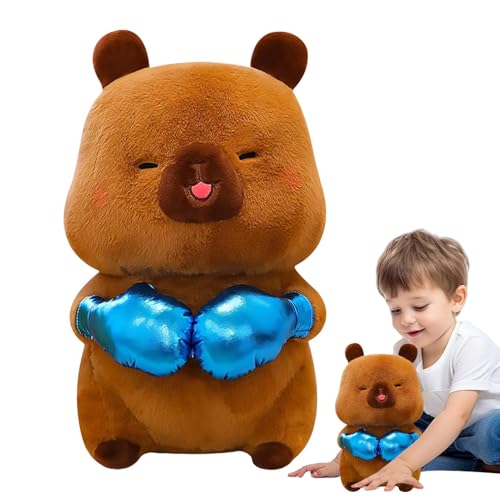 Hugsweet Capybara Plüschtier, Capybara Stofftier | Cartoon Boxhandschuhe Tierspielzeug - Mehrzweck-Plüschtiere, weiches Dekokissen für Sofa, Auto, Schlafzimmer von Hugsweet