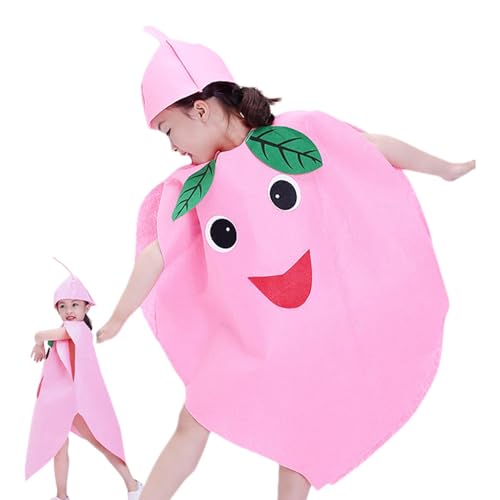 Hugsweet Cosplay-Kostüm für Kinder, Kinder-Cosplay-Outfit, Obst-Gemüse-Cosplay-Kostüm-Outfit mit Hut, Kindertag-Aufführungskostüm, kreatives Tanzoutfit für Halloween-Karneval, Schulaufführung von Hugsweet