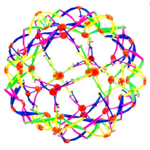 Hugsweet Expansionsball, erweiterbarer Atemball, Kugelspielzeug, Regenbogen-Schrumpfball, leuchtet im Dunkeln, bunter Ball, magischer Teleskopball, sensorisches Spielzeug für Yoga, Entspannung von Hugsweet