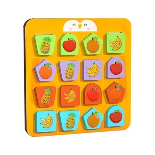 Hugsweet Holz-Matching-Spiel, Farb-Matching-Puzzle - Lustige farblich passende Spielzeuge, Form- und Farbsortierspielzeuge - Farblernspielzeug, Farbsortierspiel mit Karten für Kinder im Alter von 4–6 von Hugsweet