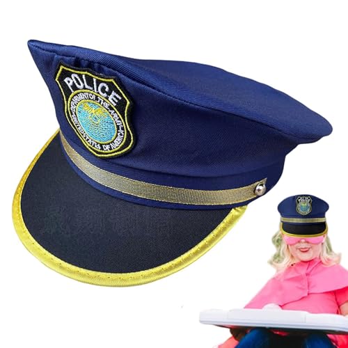 Hugsweet Kinder-Polizisten-Hut, Polizisten-Hüte für Kinderparty | Cop-Hut für Kinder,Cooles Polizisten-Kostüm, vorgetäuschtes Spielspielzeug, verstellbares Design, Kinder-Polizisten-Kostümzubehör für von Hugsweet