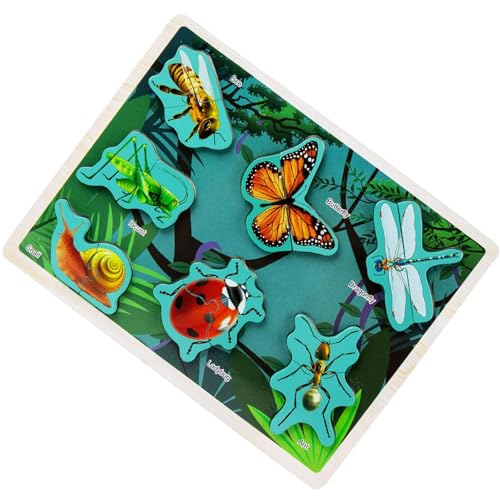 Hugsweet Meerestiere Holzpuzzles,Holzsteckpuzzles - Tiere Verkehrspuzzle für Kinder,Pädagogische Holzpuzzles, Tierpuzzles für Jungen, Mädchen, Kinder von Hugsweet