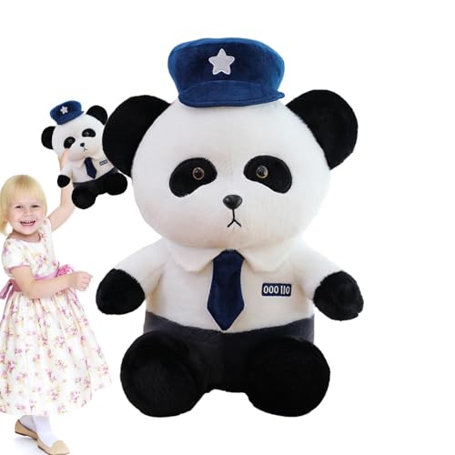 Hugsweet Panda Stofftier,Panda Plüschpuppe | Entzückendes Panda-Spielzeug mit und Krawatte,Weiche, gemütliche Tierpuppe, verspielter Begleiter für Bett, Sofa, Wohnzimmer, Schlafzimmer von Hugsweet