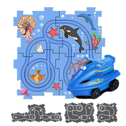 Hugsweet Puzzle Track Racer-Spiel, Kleinkindautobahn | Slot-Car-Rennstrecken-Auto-Spielset | Autospielzeug-Autobahn-Set für Vergnügungsparks, Vorschul-Lernaktivitäten von Hugsweet