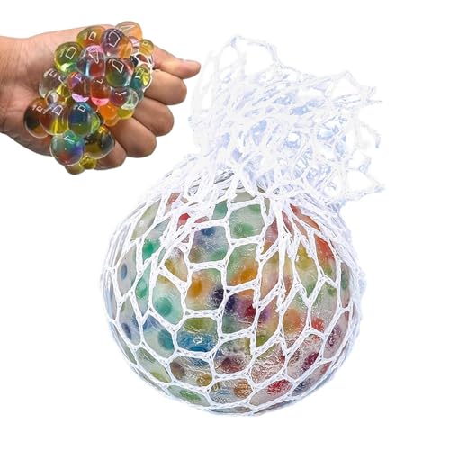 Hugsweet Regenbogen-Quetschball, Mesh-Traubenbälle - Squeeze Ball Mesh Grape Sensory Toys Stressbälle | Holiday Favours Weicher, elastischer Handsport-Stretchball für Schule, Kinder, Zuhause und von Hugsweet